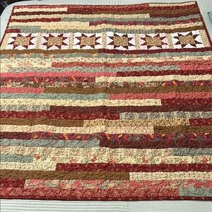Patchwork Quilt with Star Pattern - Multicolor